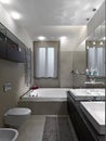 Interior view of modern bathroom