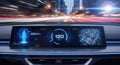 Autonomous Car Dashboard at Night Royalty Free Stock Photo