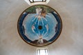 Interior view of the multi-confessional chapel ceiling mosaic in the American Cemetery at Omaha Beach