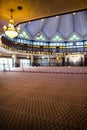 Interior view of national mosque Masjid Negara at Kuala Lumpur, Malaysia