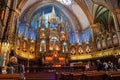 Interior view of Notre-Dame Basilica of Montreal in Quebec, Canada Royalty Free Stock Photo