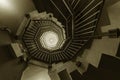 Interior view od modern spiral stairway. Building abstract background Royalty Free Stock Photo