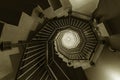 Interior view of modern spiral stairway. Building abstract background Royalty Free Stock Photo