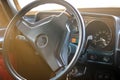 Interior view of old vintage car. Close-up Royalty Free Stock Photo