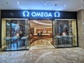Interior view of omega watch and clock shop in wuhan city, china