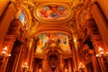 Paris, France - November 14, 2019: Interior view of the Opera National de Paris Garnier large foyer. Place for walk Royalty Free Stock Photo