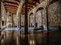 Interior view of the Palace of the Grand Master of the Knights of Rhodes is a medieval castle in the city of Rhodes in Greece on Royalty Free Stock Photo