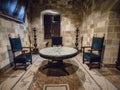 Interior view of the Palace of the Grand Master of the Knights of Rhodes is a medieval castle in the city of Rhodes in Greece on Royalty Free Stock Photo