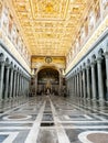 Rome,Italy, Interior view of Papal Basilica of St. Paul outside the Walls. Royalty Free Stock Photo