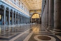 Interior view of Papal Basilica of St. Paul outside the Walls Royalty Free Stock Photo