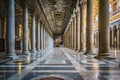 Interior view of Papal Basilica of St. Paul outside the Walls Royalty Free Stock Photo