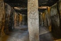 Interior view of the prehistoric dolmen of La Menga in Andalusia, Malaga, Spain