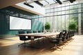 Interior view of a professionally designed office conference room