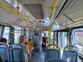 Interior view of public bus in wuhan city Royalty Free Stock Photo