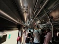 interior view of public bus in Wuhan city china Royalty Free Stock Photo