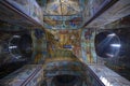 Religious painting of the dome of the Assumption Cathedral in the Holy Trinity Sergius Lavra, built in