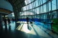 Interior view of the Sage Gateshead. This modern building is an international  home for music. It is located on the south bank of Royalty Free Stock Photo