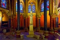 Interior view of Sainte Chapelle Cathedral in Paris, France