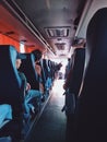 interior view of a school bus in Wuhan city Royalty Free Stock Photo