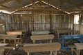 An interior view of schoolroom and UNICEF desk at Pepo La Tumaini Jangwani, HIV/AIDS Community Rehabilitation Program, Orphanage