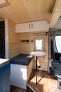 Interior view of a self-build camper van Royalty Free Stock Photo