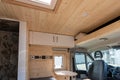 Interior view of a self-build camper van Royalty Free Stock Photo