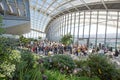 Interior view of Sky Gardens. A purpose built glass atrium with landscaped gardens located on the 35th floor, London 2017 Royalty Free Stock Photo