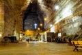 Interior view of Slanic salt mine in Romania