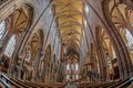 Interior view of St. Lorenz, medieval Evangelical Lutheran Church in Nuremberg, Bavaria, Germany Royalty Free Stock Photo