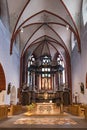 Interior view of St. Martin `s Basilica in Bingen am Rhein, germa Royalty Free Stock Photo