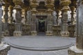 Interior view of Swarg Mandapa with carved pillars of the Kopeshwar Temple, Khidrapur,