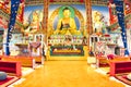 Interior view of thousand buddhas Temple in France