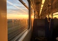 Golden hour train journey Royalty Free Stock Photo