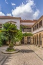 Interior view of the University of Coimbra , law department building, Melos Palace, with garden and vernacular cloister Royalty Free Stock Photo