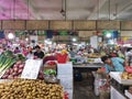 Interior view of vegetable market in wuhan city