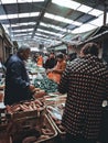 Interior view of vegetable market in wuhan city