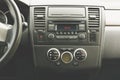 Interior view of vehicle. Modern technology car dashboard close up. Climate cont Royalty Free Stock Photo