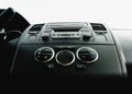 Interior view of vehicle. Modern technology car dashboard close up. Climate Royalty Free Stock Photo