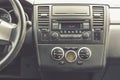 Interior view of vehicle. Modern technology car dashboard close up. Climate Royalty Free Stock Photo