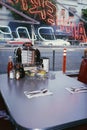 Interior of a vintage Americana type diner