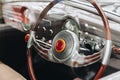 Classic Italian car - vehicle interior of vintage car Royalty Free Stock Photo