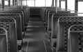 Interior of a vintage leyland leopard bus