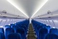Interior virw of the passenger airplane Royalty Free Stock Photo