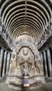 Interior of the Vishvakarma, the Cave no. 10 at the Ellora Complex, India