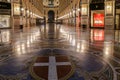 Interior at Vittorio Emanuele II Gallery on night Royalty Free Stock Photo