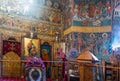 Interior of Voronet monastery church, Romania
