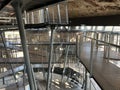 The interior of the Vukovar water tower with the staircase and installations, Croatia / UnutraÃÂ¡njost vukovarskog vodotornja