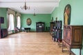 Vyshnivets, Ukraine - June 10 2016: Interior of Vyshnevetsky family palace in Ternopil region