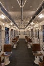 Interior of wagon of a restored old train. Royalty Free Stock Photo