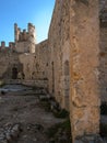 Interior wall of the castle of Alcala de Chivert, Castellon, Spain